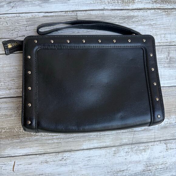 Kate Spade Helena Street Yulie Studded Wallet Wristlet Clutch Black Leather Moto - Picture 13 of 13